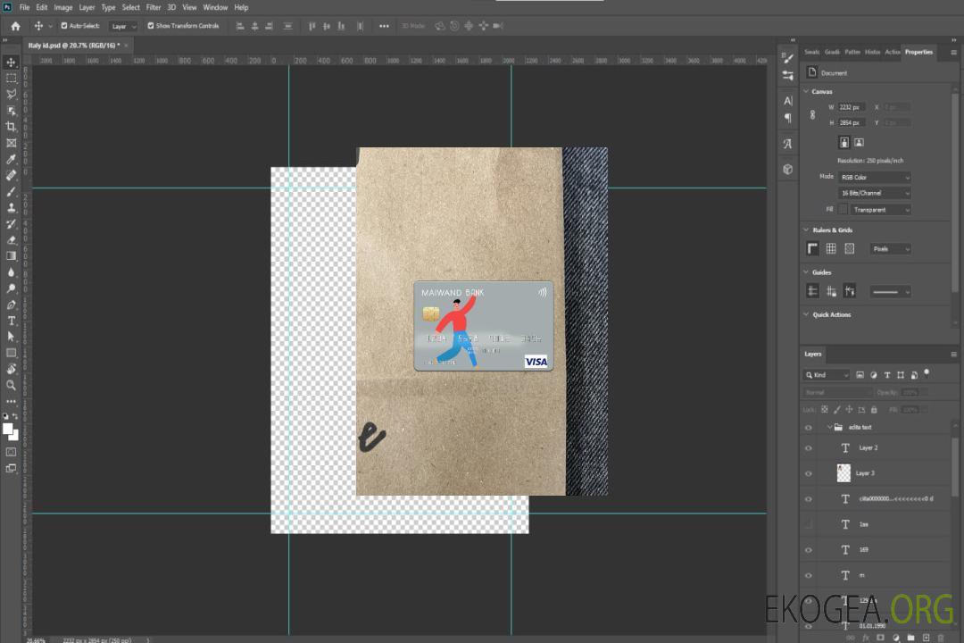 Afghanistan Maiwand Bank carte visa photolook , avant template